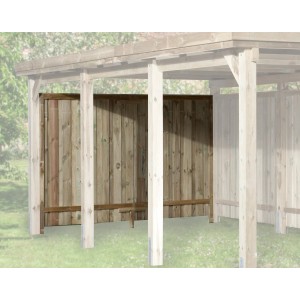 Pannello posteriore in legno Weka per carport, protezione visiva e dal vento, impregnato a pressione.