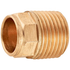 Raccordo a saldare in ottone rosso, 15 mm x 21 mm (R 1/2) per tubi in rame.