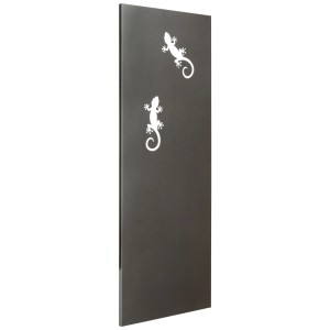 Paravent Nouvel Gecko en acier anthracite, 200x60 cm, pour jardin et terrasse.