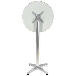 Tavolo bar pieghevole Nouvel, alluminio argento, ideale per giardino ed eventi.