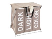 Wenko Wäschesammler Trio mit Deckel Taupe 118 l