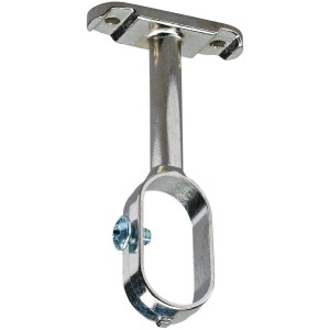 Supporto centrale per tubo appendiabiti Hettich, ovale, nichelato, 30x15 mm, per stabilizzare i tubi.