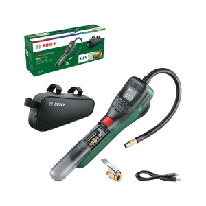 Pompe à air sans fil Bosch EasyPump 3,6 V avec accessoires et sac.