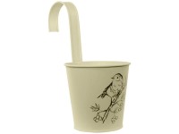 Videx Garden Metall-Hängetopf Rotkehlchen Beige Ø 11 cm / Höhe 22 cm