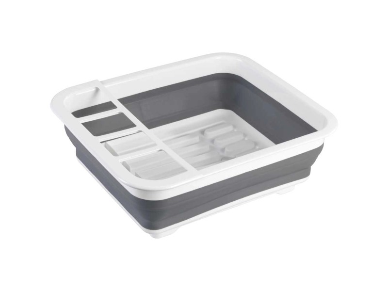 Wenko Scolapiatti Gaia pieghevole plastica Grigio Bianco 36,5 x 31 cm