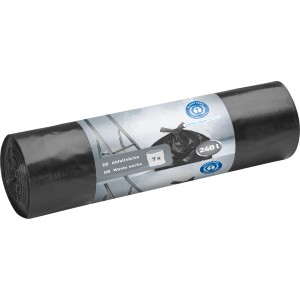 Rouleau de sacs poubelles noirs, 240 l, 7 pièces, pour déchets de jardin et ménagers.