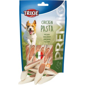 Trixie Premio Chicken Pasta snack per cani, bocconcini essiccati con pollo e pesce, confezione da 100g.