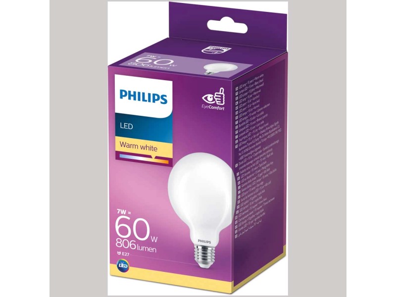 Philips Lampadina LED Globe E27 opaca 7 W / 806 lm