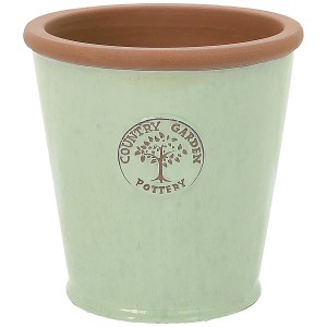 Vaso per piante in ceramica verde-beige (Ø 38cm) della serie Country Garden Pottery con fascino rustico.