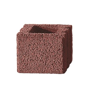 Demi-pierre de mur de jardin marron avec surface structurée pour bordures et systèmes de murs.
