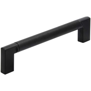 Maniglia per mobili Siro 2457 in metallo nero opaco, interasse 128 mm.