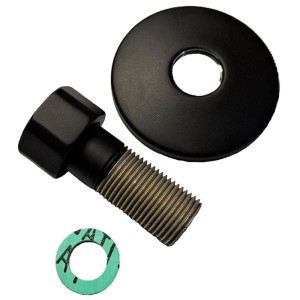 Raccordo a compressione Mateu, nero opaco, 1/2 x 3/4 di pollice, con anello di tenuta e rosetta.