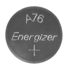 Pila a bottone Energizer A76, batteria alcalina 1.5V per dispositivi elettronici.