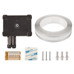 Windhager e-Fence antilumaca 10m: centralina, nastro barriera, batterie, viti e tasselli.