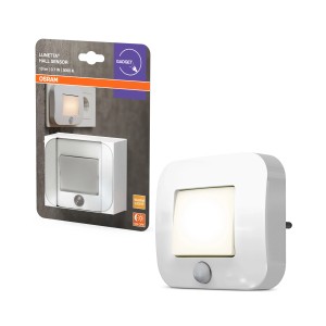 Osram Lunetta LED luce notturna con sensore, 0.7W, bianco caldo, per presa. Luce di orientamento per camere da letto e bambini.