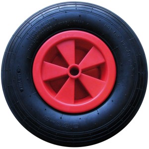 Doerner + Helmer Luftrad, rot, Ø 34cm, mit Schlauch und Kunststofffelge. Ideal für Rollen & Räder.