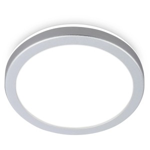 Plafonnier LED Briloner Kada, chrome mat, blanc neutre, diamètre 19 cm.