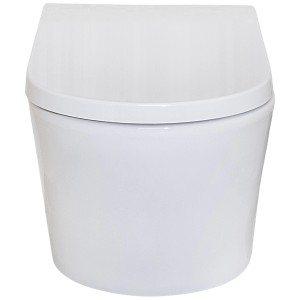 Bidet Popo Shower Pro 3.0 bianco con ceramica senza brida, vista frontale.