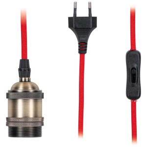 Lampada a sospensione LED Paulmann Neordic Eldar, rosso brunito, con spina e interruttore.