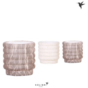 Pots de fleurs Kolibri Home Marble Mix, 3 pots de différentes couleurs et tailles.
