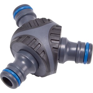 Raccord en Y LUX en plastique pour trois tuyaux d'arrosage.