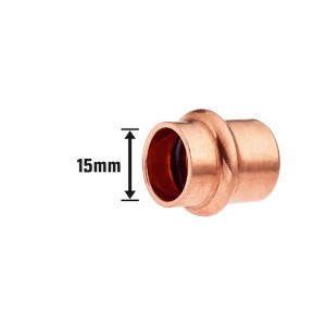 Tappo a pressare in rame, 15 mm, per pressfitting per sigillare tubi.