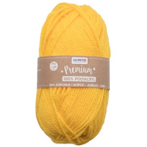 Filato Premium giallo (50g) in acrilico per lavoro a maglia e uncinetto.