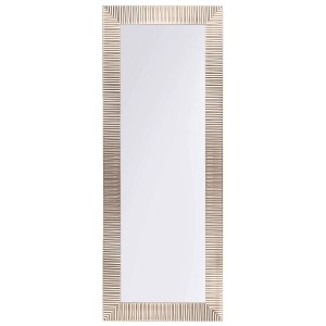 Specchio da parete rettangolare Draveil oro (50x130 cm) con cornice a righe.