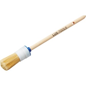 Pennello tondo LUX-TOOLS misura 4 con manico in legno e setole in poliestere per pittura precisa.