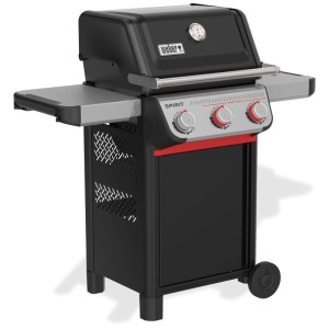 Weber Barbecue à gaz E-325 GBS Spirit, 3 brûleurs, noir. Chariot de grill avec fonction Sear Boost et tablettes latérales.