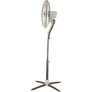 Grauer Bimar Standventilator aus Metall mit 40 cm Rotor, höhenverstellbar, 55W, für kühle Luft.