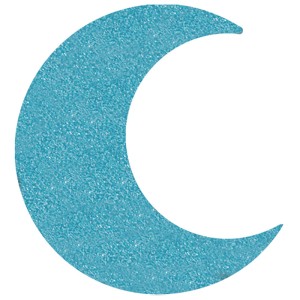 Funkelnder, himmelblauer Halbmond aus Diamond Glow Farbe von Aladine.