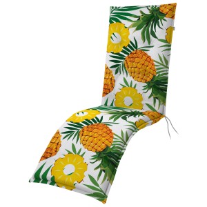 Coussin Doppler Relax Living motif ananas et feuilles pour chaise de jardin, 48x170cm.