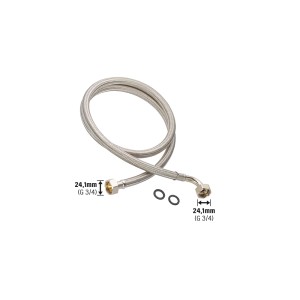 Tuyau d'arrivée d'eau flexible de 1,5 m en acier inoxydable pour lave-linge et lave-vaisselle.