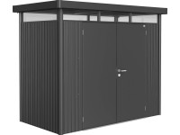 Biohort Metall-Gerätehaus HighLine Dunkelgrau-Metallic 3,5 m² Doppeltür