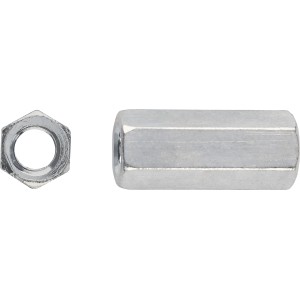 Écrou de raccordement M6 x 20 mm six pans extérieurs 10 mm / 5 pcs