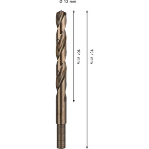 Foret hélicoïdal Bosch Pro Stainless Steel HSS-Co, Ø 12 mm, pour métal.