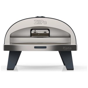 Ziipa Piana Gas Pizzaofen aus Edelstahl in Ardoise. Kompakter Gasgrill mit Thermometer.