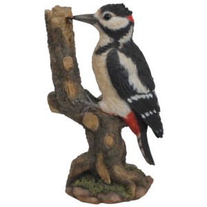 Vivid Arts Buntspecht Figur, Gartendeko für Haus & Garten, 24,5x15x9,5cm