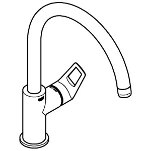 Miscelatore cucina Grohe StartLoop con bocca alta e girevole.