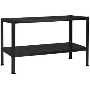 Étagère noire à système d'enfichage avec 2 tablettes, 43x100x40 cm, idéale pour les étagères.