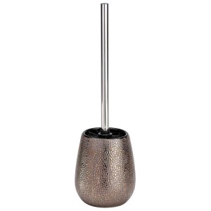 Ensemble WC Marrakesh marron avec support en céramique et manche chromé.