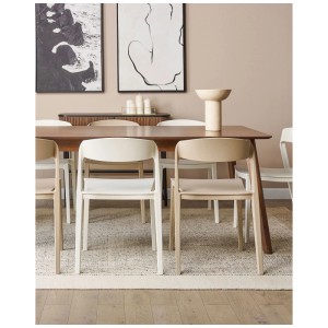 Chaises de salle à manger Beliani Somers en lot de 2, beige. Chaises modernes empilables en polypropylène.