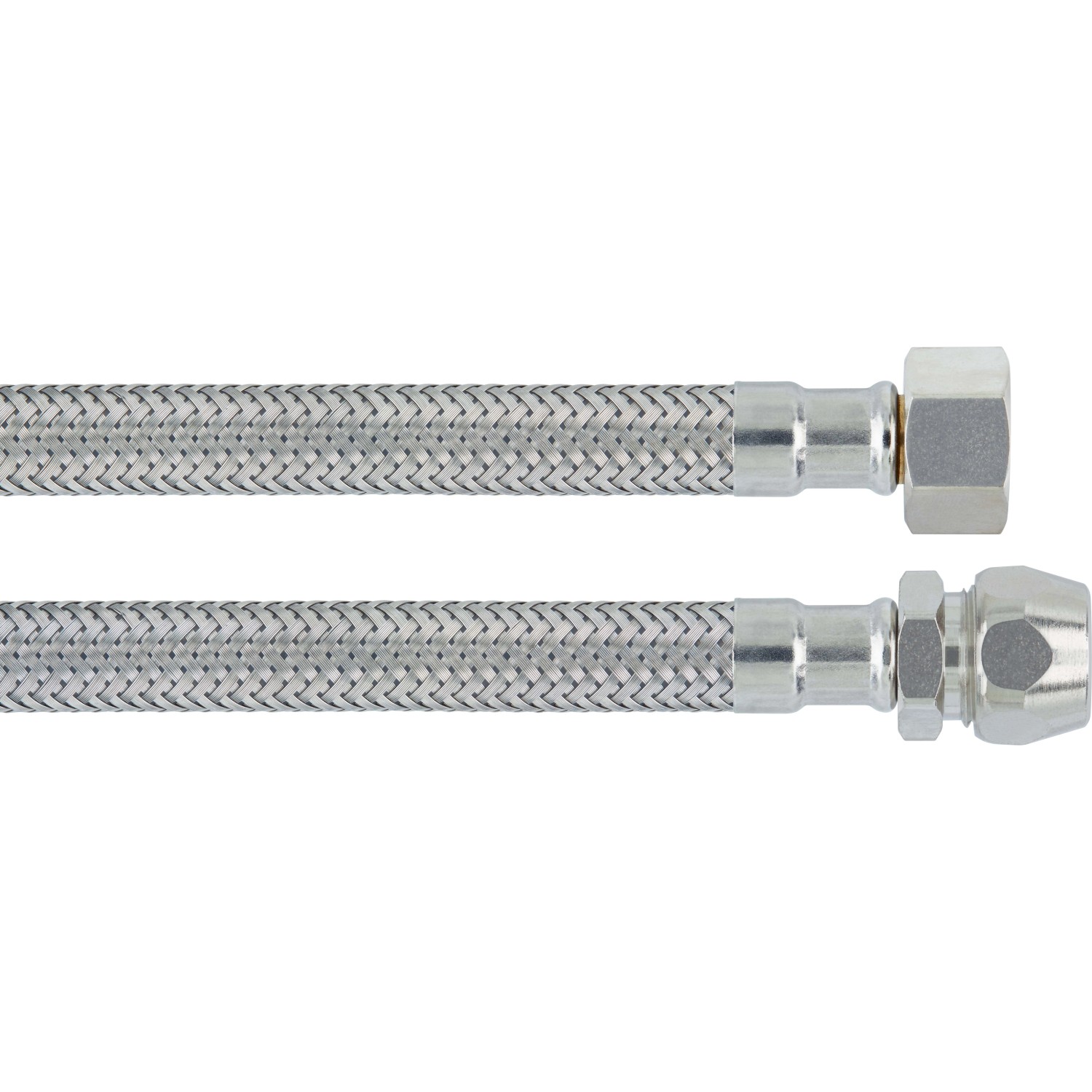 YUANNY Tuyau Flexible 3/8" Femelle X 3/8" Mâle Raccord Des Deux Côtés - Tuyau EPDM Tressé Acier Inox, Flexible Sanitaire Pour Robinet, Robinet D' Angle, Lavabo, Cuisine, Salle De Bain, WC - 150CM