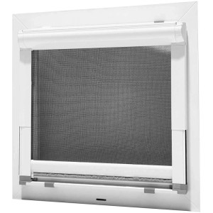 Moustiquaire enroulable Albani, 75x130 cm, cadre blanc. Protection efficace contre les insectes.