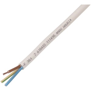 Câble TD blanc H05VV-F3G1 au mètre, adapté aux installations flexibles dans les pièces sèches.