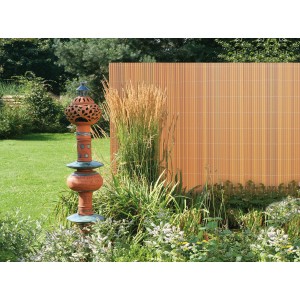 Telo ombreggiante in PVC color teak (90x300cm) in giardino, opaco e decorativo.