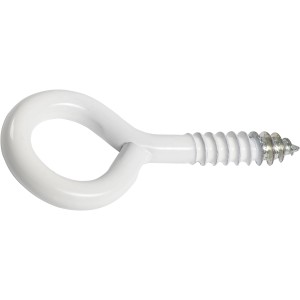 Bullone ad anello LUX bianco, 3,3 x 20 mm, set da 4, per fissaggio in legno e muratura.