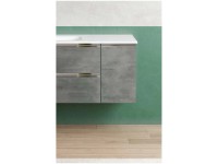 Seitenschrank York rechts Zement / Griffe Chrom 50 x 30 cm