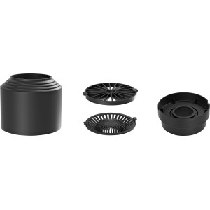 Set filtro esterno Waterform, 4 pezzi, per serbatoi di raccolta dell'acqua piovana. Alloggiamento filtro e inserti filtro in nero.